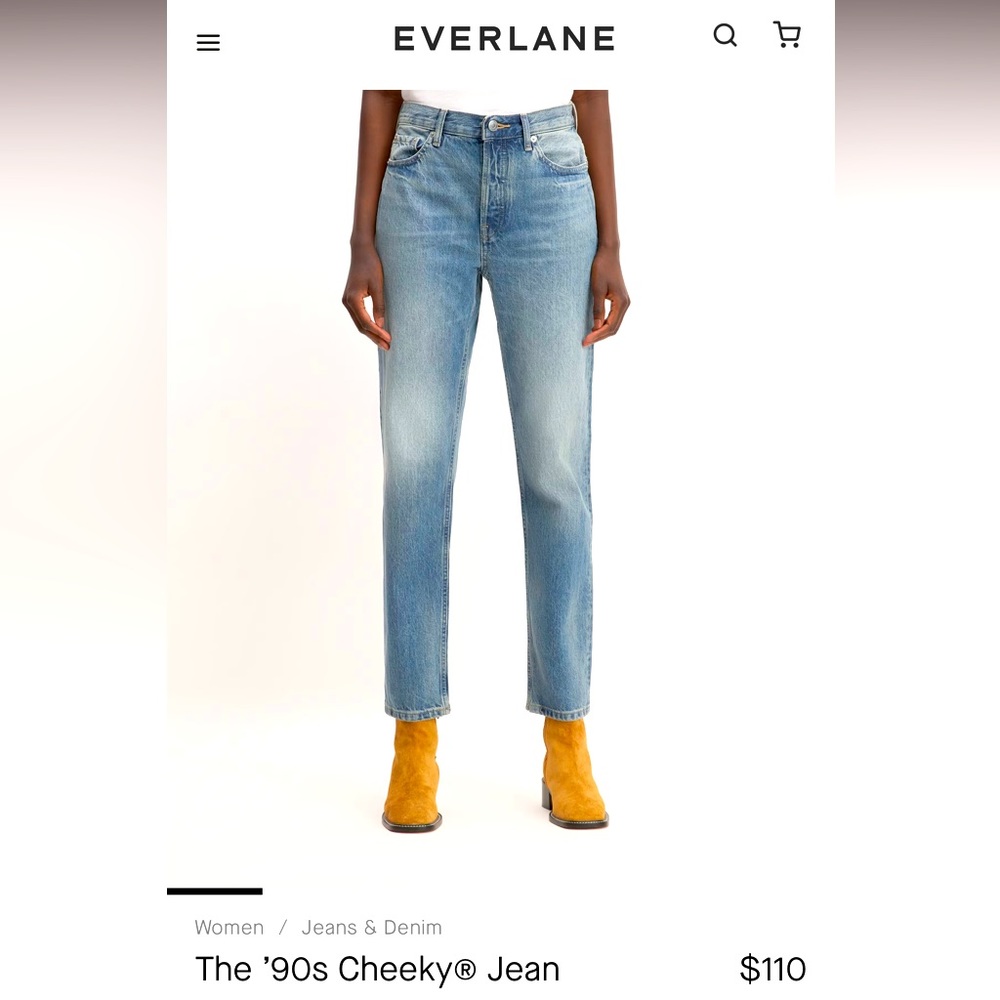 Everlane 90s Cheeky Jean, Vintage Mid Blue, size 27 Ankle, perfect condition!